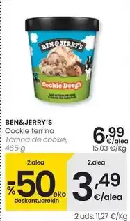 Eroski Ben & jerry's - tarrina de cookie oferta