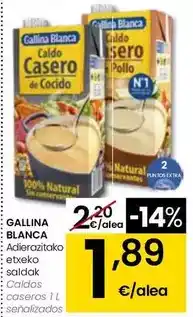 Eroski Gallina blanca - caldos casero 1 l senalizados oferta