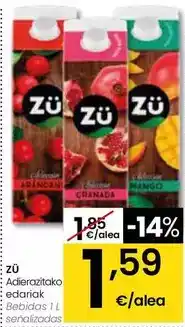 Eroski Zu - bebidas 1 l senalizadas oferta