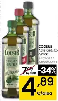 Eroski Coosur - aceites 1 l senalizados oferta