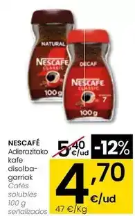 Eroski Nescafé - cafes solubles 100 g senalizados oferta