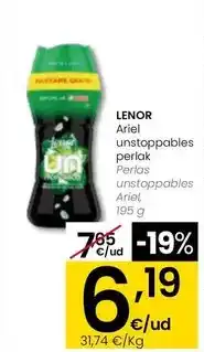 Eroski Lenor - perlas unstoppables ariel oferta