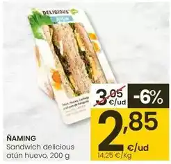 Eroski Ñaming - sandwich delicious atun huevo oferta