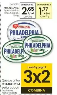 Eroski Philadelphia - queso tarrina finas hierbas oferta