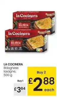 Eroski La cocinera - bolognese lasagne oferta