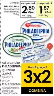 Eroski Philadelphia - queso tarrina finas hierbas oferta