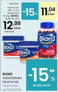 Eroski Bion3 - vitaminas b12, c, d y magnesio energy oferta