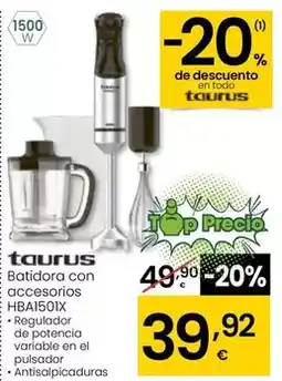 Eroski Taurus - batidora con accesorios hba1501x oferta