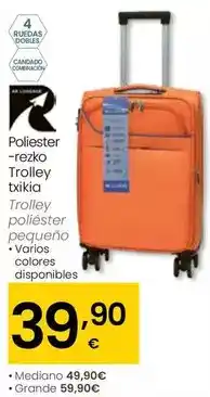Eroski Trolley poliéster pequeño oferta