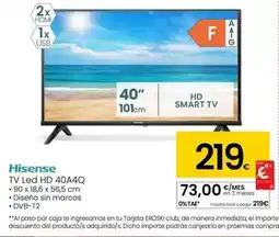 Eroski Hisense - tv led hd 40a4q oferta