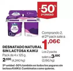 Supercor Kaiku - desnatado natural sin lactosa oferta