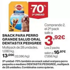Supercor Pedigree - snack para perro grande salud oral dentastix oferta