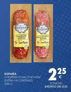 CashDiplo España - chorizo o salchichon extra ya cortado oferta
