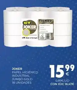 CashDiplo Joker - papel higiénico industrial jumbo gold oferta