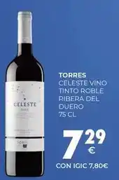 CashDiplo Torres - celeste vino tinto roble ribera del duero oferta
