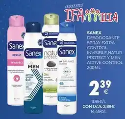 CashDiplo Sanex - desodorante spray extra control, invisible, natur protect y men active control oferta