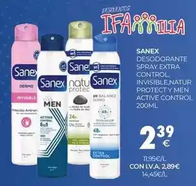 CashDiplo Sanex - desodorante spray extra control, invisible, natur protect y men active control oferta