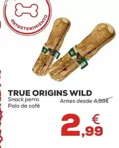 Kiwoko True origins - wild snack perro palo de cafe oferta