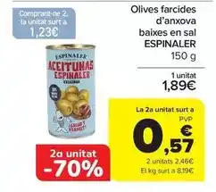 Andorra 2000 Espinaler - olives farcides d'anxova baixes en sal oferta