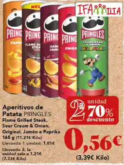 Gadis PRINGLES Aperitivos de Patata Flame Grilled Steak, Sour Cream & Onion, Original, Jamón o Paprika oferta