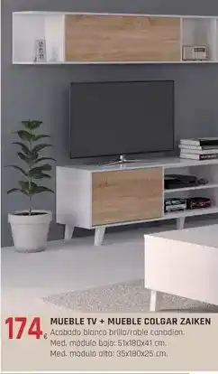 Tú Brico-Marian Blanco - mueble tv + mueble colgar oferta