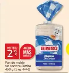 Consum Bimbo - pan de molde sin corteza oferta
