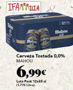 Gadis MAHOU Cerveza Tostada 0,0% oferta