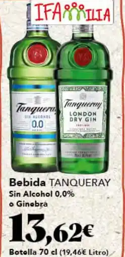 Gadis TANQUERAY Bebida Sin Alcohol 0,0% o Ginebra oferta