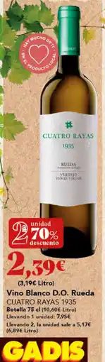 Gadis CUATRO RAYAS Vino Blanco D.O. Rueda oferta
