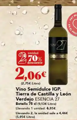 Gadis ESENCIA 27 Vino Semidulce IGP. Tierra de Castilla y León Verdejo oferta