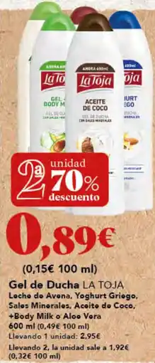 Gadis LA TOJA Gel de Ducha Locho do Avona, Yoghurt Griego, Sales Minerales, Aceite de Coco, +Body Milk o Aloo Vora oferta