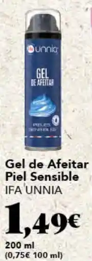 Gadis IFA UNNIA Gel de Afeitar Piel Sensible oferta