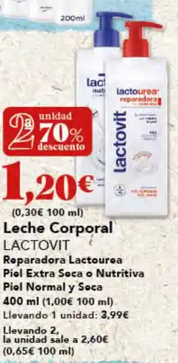 Gadis LACTOVIT Leche Corporal Reparadora Lactourea Piol Extra Soca o Nutritiva Piol Normal y Soca oferta