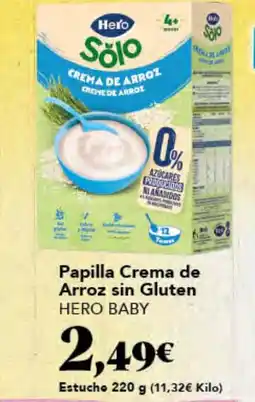 Gadis HERO BABY Papilla Crema de Arroz sin Gluten oferta