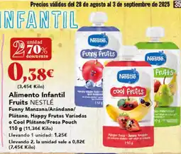 Gadis Alimento Infantil Fruits Funny Manzana/Arándano/ Funny Fruits Plátano, Happy Frutas Variadas o Cool Plátano/Frosa Pouch oferta