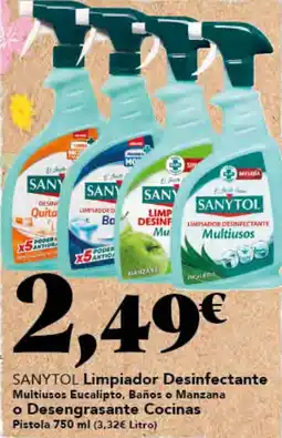 Gadis SANYTOL Limpiador Desinfectante Multiusos Eucalipto, Baños o Manzana o Desengrasante Cocinas Pistola oferta