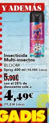 Gadis BLOOM Insecticida Multi-insectos oferta