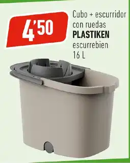 Supermercados Deza PLASTIKEN Cubo + escurridor con ruedas oferta