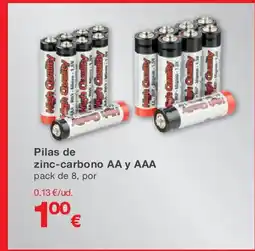KIK Pilas de zinc-carbono AA y AAA oferta