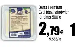 Cash FROIZ Barra Premium Estil ideal sándwich lonchas oferta