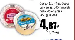 Cash FROIZ Queso Baby Tres Oscos bajo en sal o Berenguela reducido en grasa oferta
