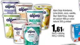 Cash FROIZ ALPRO Soja Arándanos, Lima limón, coco, vainilla, Skyr Style fresa, mango sin azúcar oferta