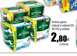 Cash FROIZ ACTIVIA gama natural o natural 0% oferta