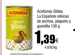Cash FROIZ Aceitunas Gildas La Española rellenas de anchoa, jalapeño y guindilla oferta