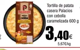 Cash FROIZ Tortilla de patata casera Palacios con cebolla caramelizada oferta