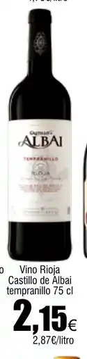 Cash FROIZ Vino Rioja Castillo de Albai tempranillo oferta