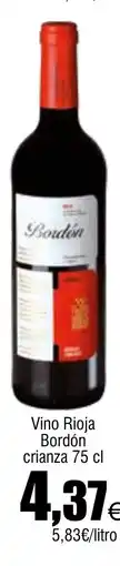 Cash FROIZ Vino Rioja Bordón crianza oferta