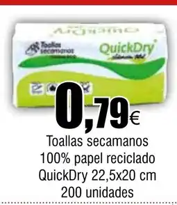 Cash FROIZ Toallas secamanos 100% papel reciclado QuickDry oferta