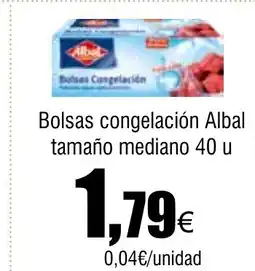 Cash FROIZ Bolsas congelación Albal tamaño mediano 40 u oferta