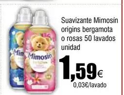 Cash FROIZ Suavizante Mimosín origins bergamota o rosas 50 lavados unidad oferta